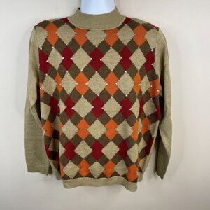 Vintage Argyle Old Money Sweater XLarge Academia Preppy Wool Blend Hong‎ Kong